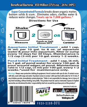 Bio-Pure Pond & Aquarium BENEFICIAL 8 oz. treats up to 7,000. gallons