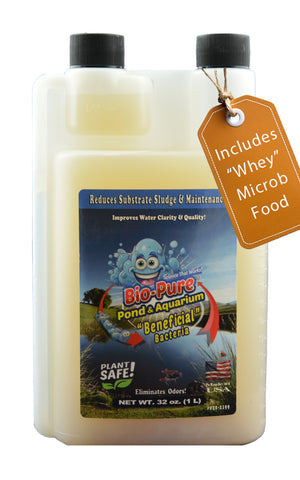 Bio-Pure Pond & Aquarium BENEFICIAL 32 oz. treats up to 28,000. gallons - CASE OF 6