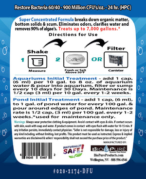 Bio-Pure Pond & Aquarium RESTORE 8 oz. treats up to 7,000. gallons