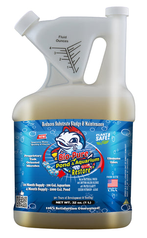 Pond & Aquarium Restore 32 oz. | Pond Restoration | Aquarium Restoration | Aquarium Water Treatments | Bio-Pure Products