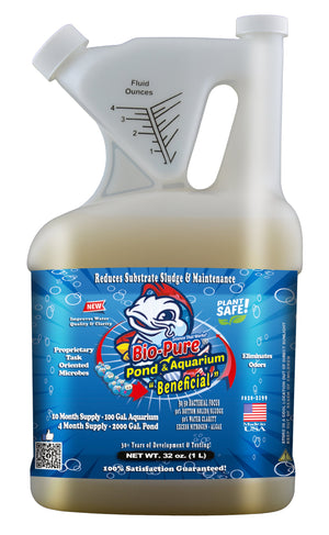 Pond & Aquarium Beneficial 32 oz. | Pond Beneficial | Aquarium Beneficial | Water Treatment Product | Bio-Pure Products