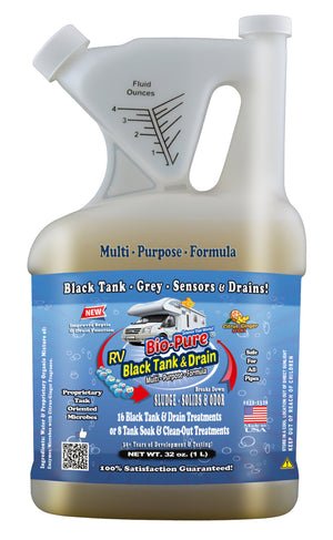 Bio-Pure RV Black Tank/Septic, Drain Restore & Maintain 32 oz. - 16 Septic Tank Treatments