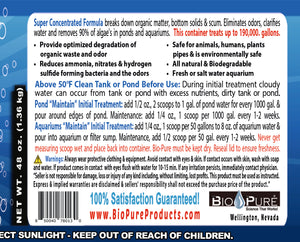 Bio-Pure Pond & Aquarium MAINTAIN 48 oz. treats up to 190,000. gallons