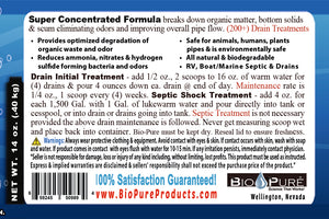 Septic & Drain Concentrate 14 oz. | Septic Tank Maintenance | Septic System Treatment | Black Tank Treatment | Drain Maintain | Bio-Pure