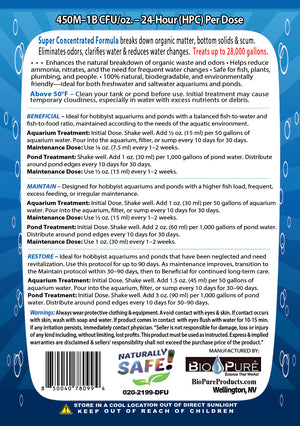 Bio-Pure Pond & Aquarium BENEFICIAL 32 oz. treats up to 28,000. gallons