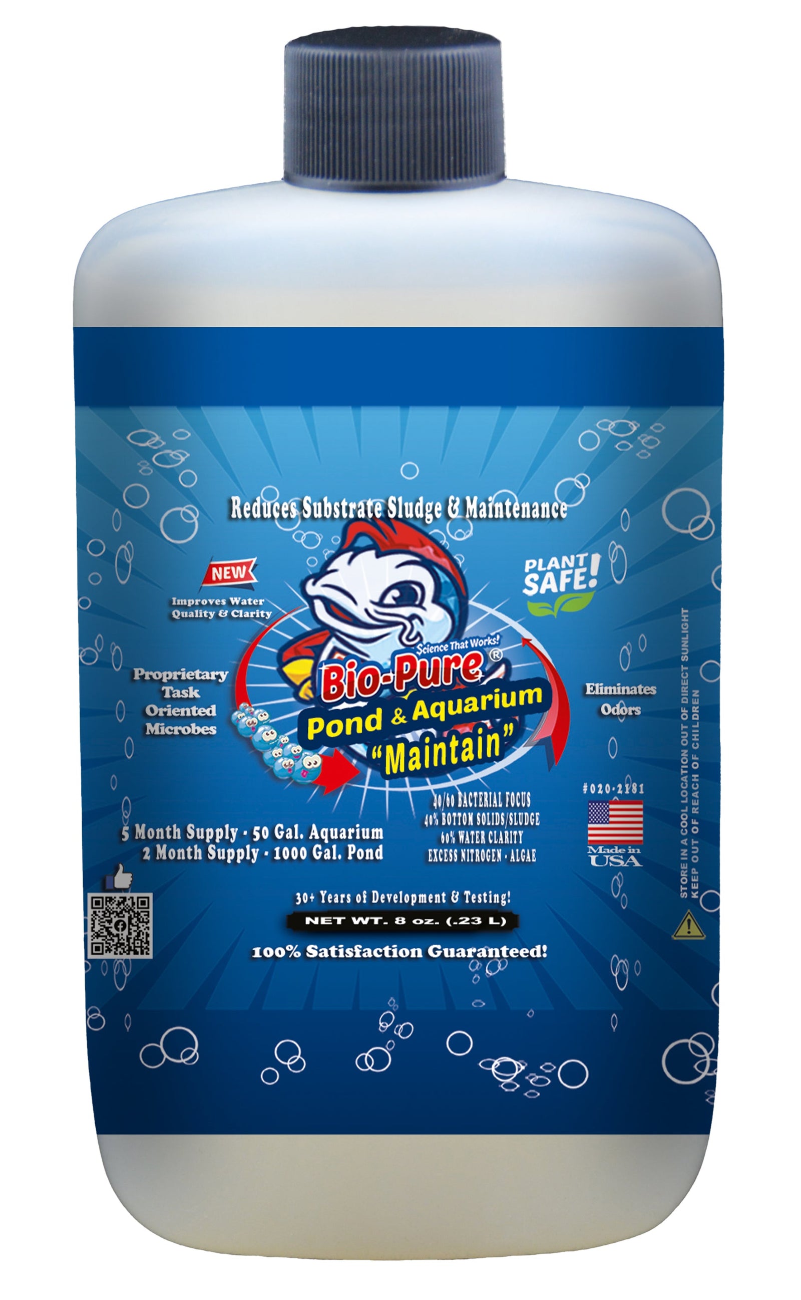Pond & Aquarium Maintain 8 oz. | Pond Maintenance | Aquarium Maintenance | Pond Water Treatment | Bio-Pure Products