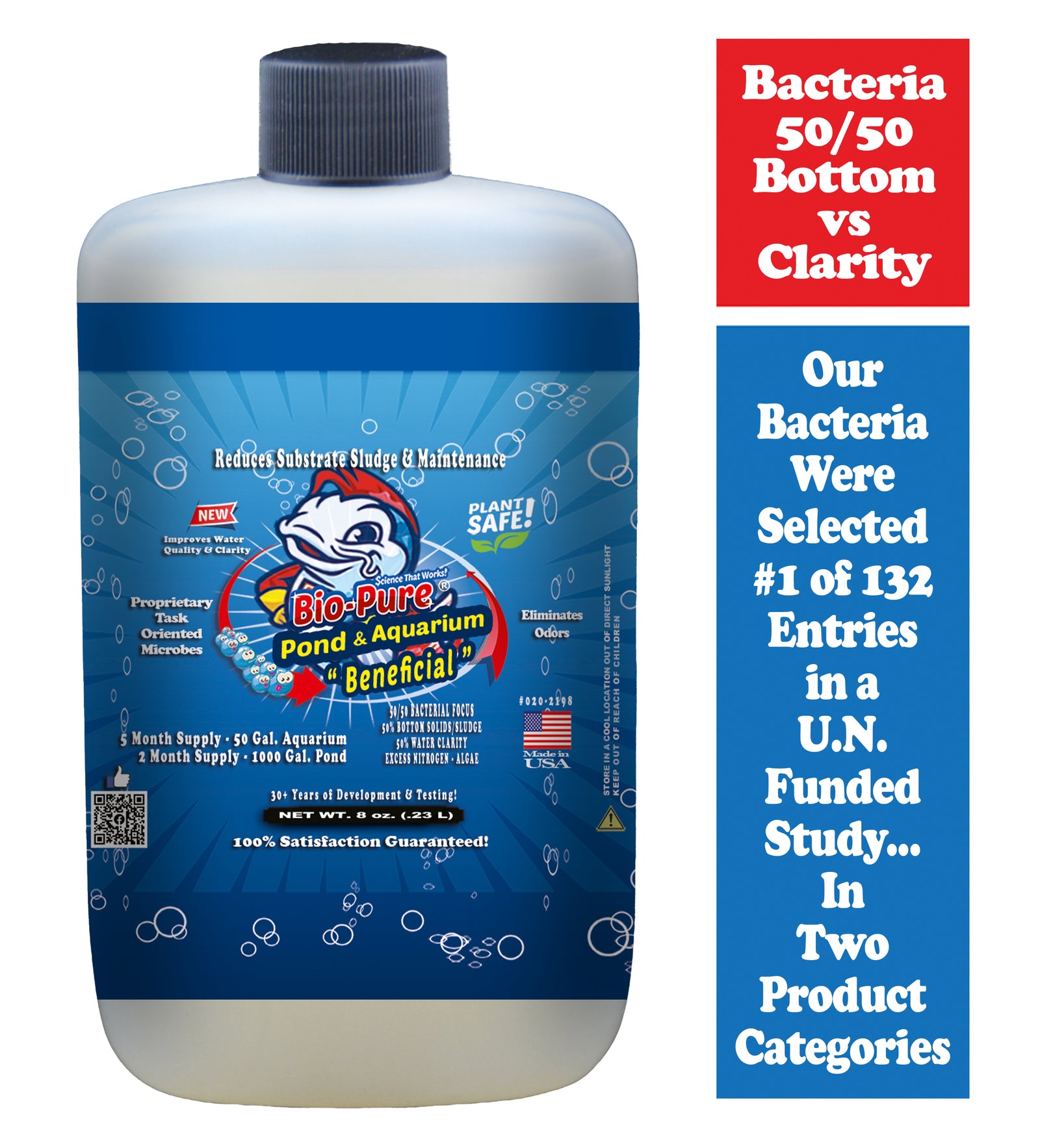 Bio-Pure Pond & Aquarium BENEFICIAL 8 oz. treats up to 7,000. gallons