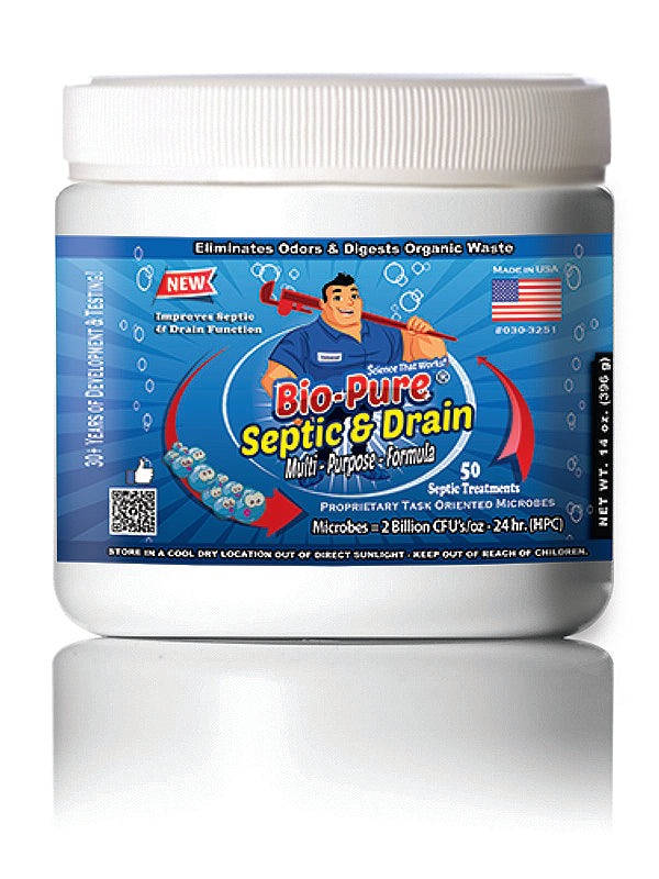 Bio-Pure Septic & Drain + RV Restore & Maintain CONCENTRATE 14 oz. - CASE OF 12