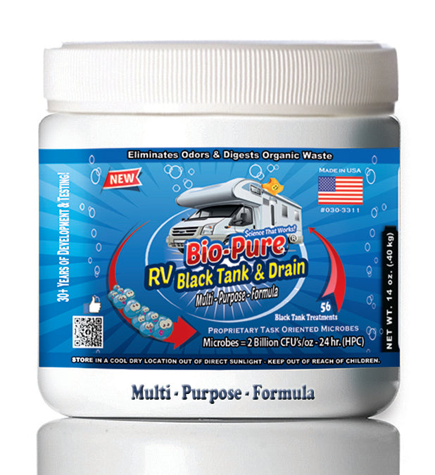 Bio-Pure RV Black Tank/Septic, Drain Restore & Maintain CONCENTRATE 14 oz. - CASE OF 12
