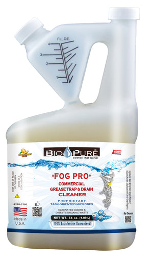 Bio-Pure FOG PRO - Commercial Heavy Duty Restaurant Grease Trap & Drain Line Cleaner Restore & Maintain (Fats, Oils, and Grease) 64 oz. - CASE OF 6