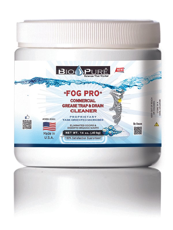 Bio-Pure FOG PRO - Commercial Heavy Duty Restaurant Grease Trap & Drain Line Cleaner Restore & Maintain (Fats, Oils, and Grease) - CASE OF 12
