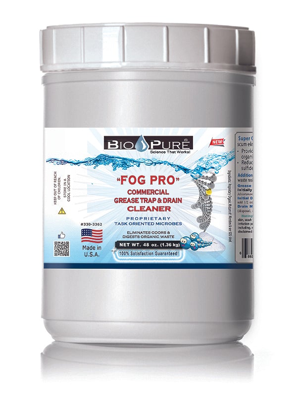 Bio-Pure FOG PRO - Commercial Heavy Duty Restaurant Grease Trap & Drain Line Cleaner Restore & Maintain (Fats, Oils, and Grease) - CASE OF 6